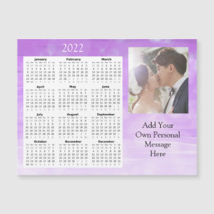 Convite Foto de Casamento Calendário Miniatura Magnético 2