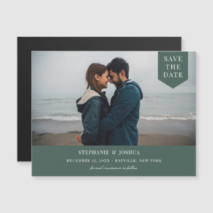 Convite Foto De Etiqueta Simples Salva O Verde De Data