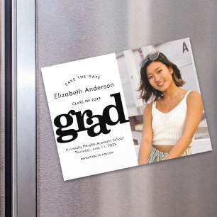 Convite Foto de Graduação Tipo Preto Branco em negrito Dat