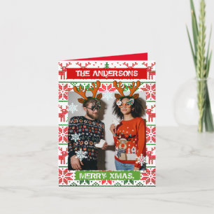 Convite Foto de Natal personalizada clássico nórdico