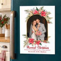 Foto de Poinsettia Natal Recém-Casados Rustico