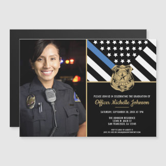 Convite Foto de Polícia de Graduação do Oficial de Polícia