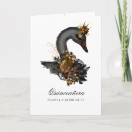 Convite Foto de Quinze Anos Cisne Preto