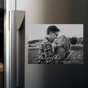 Convite Foto de Script de Caligrafia Salvar a Data