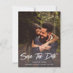 Convite Foto De Script Elegante Moderno Russo Salva A Data