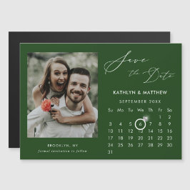 Convite Foto De Script Elegante Verde Moderno Salva A Data