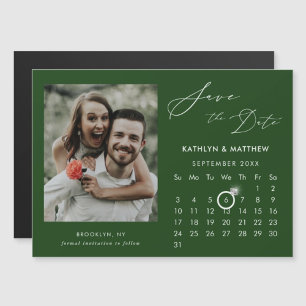 Convite Foto De Script Elegante Verde Moderno Salva A Data