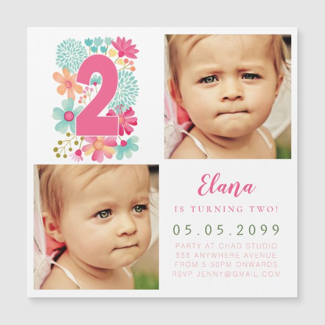 Convite Foto do MAGNET Girls Dourado Número 2 Ano segundo  (Frente)