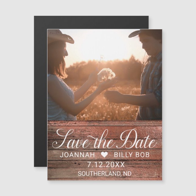 Convite Foto do Script Branco Moderno do Armazém Russo (Frente/Verso)