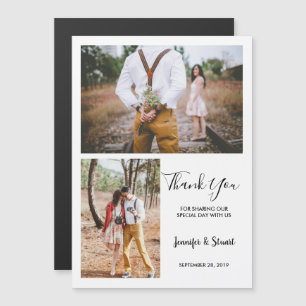 Convite Foto elegante e russa moderna. Obrigado casamento