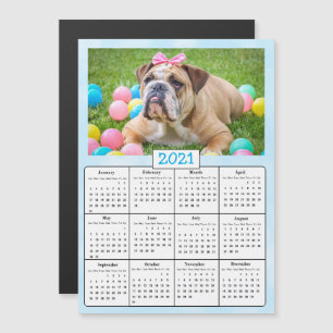 Convite Foto em Segundo Plano Azul Mini Calendário 2021