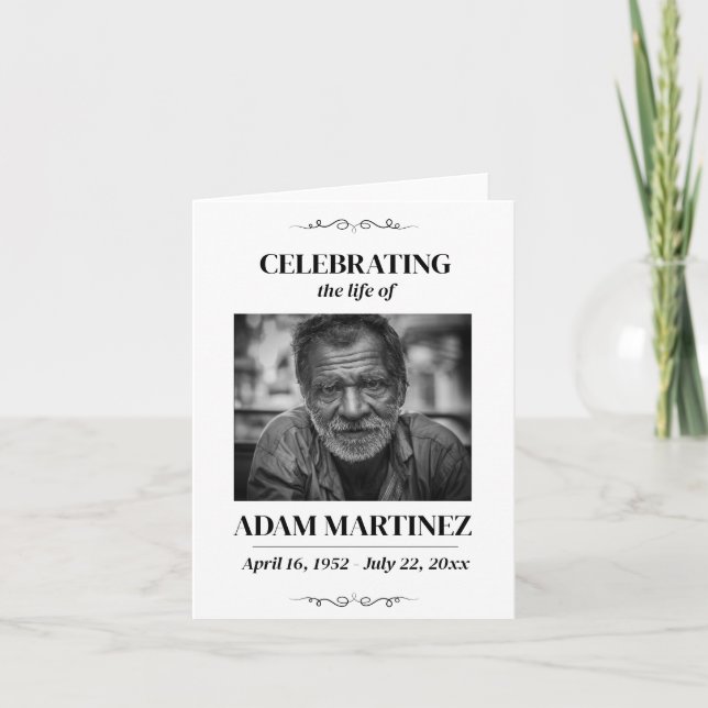Convite Foto Funeral Celebração Do Memorial Da Vida (Frente)