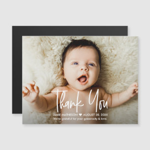 Convite Foto Horizontal Moderna Bebê de agradecimento Sobr
