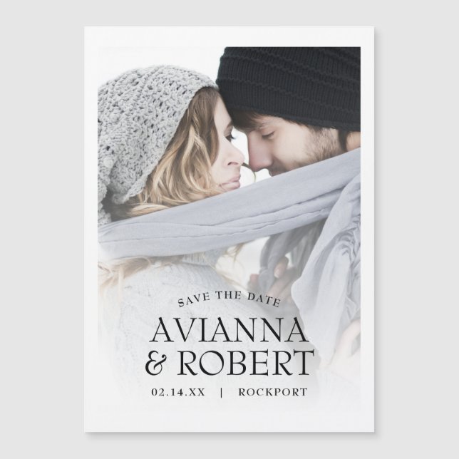 Convite Foto minimalista de casamento Salvar a data (Frente)