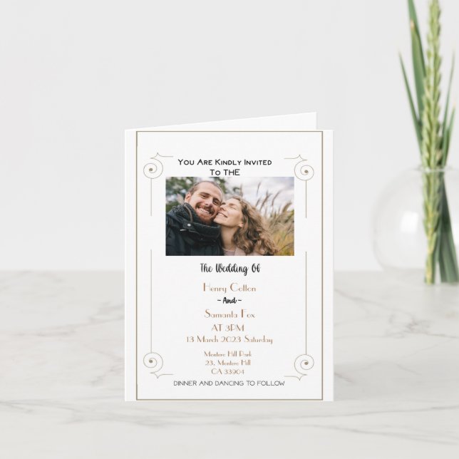 Convite Foto minimalista personalizada (Frente)