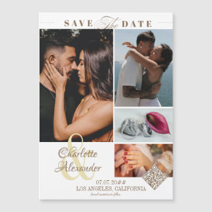 Convite Foto Personalizada 4 Colagem de Fotos Save the Dat