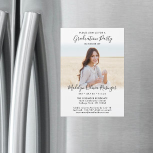 Convite Foto Simples da festa de formatura e Script Branco