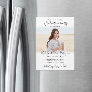 Convite Foto simples e script branco preto da festa de for