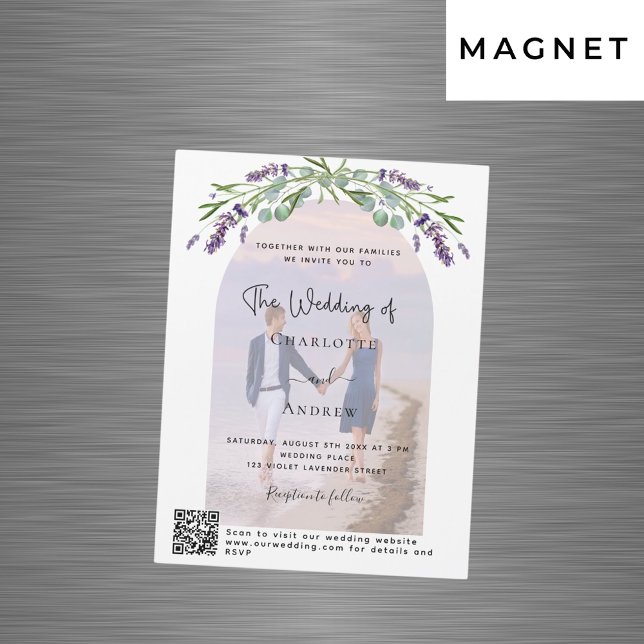 Convite Fotoflorais de lavanda RSVP casamento de luxo (Criador carregado)