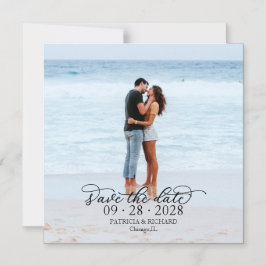 Convite Fotografia de Caligrafia Elegante para Save The Da