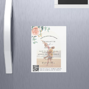 Convite Fotografia rosa dourada floral casamento de luxo c