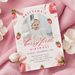 Convite Fotográfico Berry First Birthday