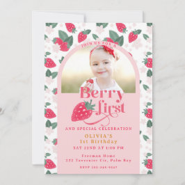 Convite Fotográfico Berry First Birthday