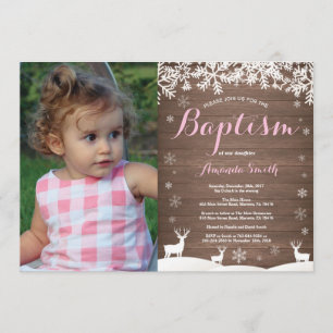 Convite Fotográfico da Rustic Winter Veer Baptism 