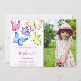 Convite Fotográfico de Aniversário da Borboleta Fo