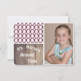 Convite Fotográfico de Aniversário da Cowgirl Hors