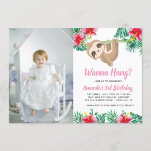 Convite Fotográfico de Aniversário da Garota Larga