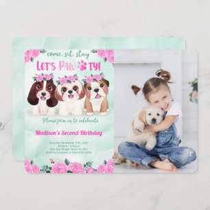 Convite Fotográfico de Aniversário da Puppy