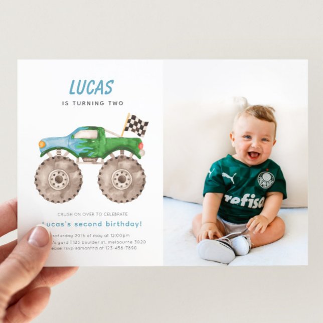 Convite Fotográfico de Aniversário do Caminhão Azu (Criador carregado)