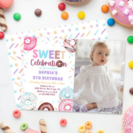 Convite Fotográfico de Aniversário Doce para Rosqu