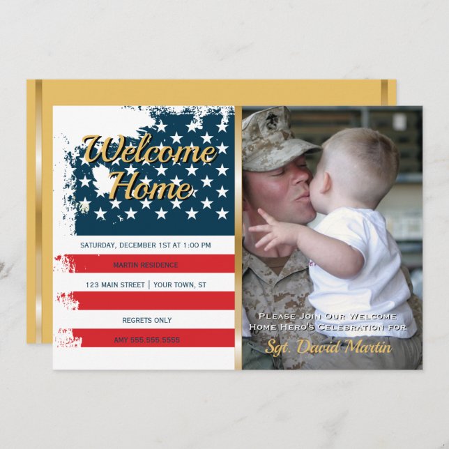 Convite Fotográfico de Bandeira de Boas-vindas do  (Frente/Verso)