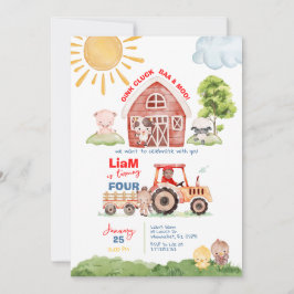 Convite Fotográfico de Barnyard Qualquer Idade de 