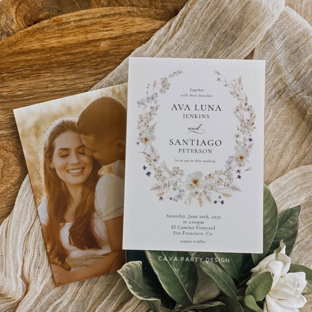 Convite Fotográfico de Casamento Botânico de Queda (Criador carregado)