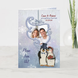 Convite Fotográfico de Casamento de Pinguins