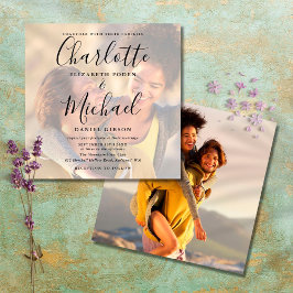 Convite Fotográfico de Casamento de Script de Assi