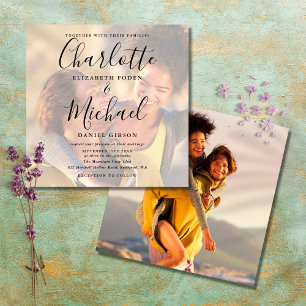 Convite Fotográfico de Casamento de Script de Assi