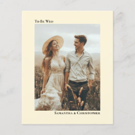 Convite Fotográfico de Casamento Simples de Creme 