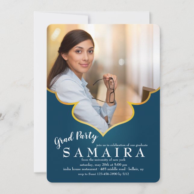 Convite Fotográfico de Corte de Marrocos (Frente)