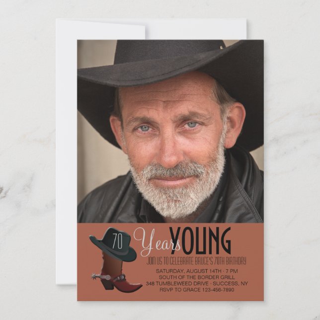 Convite Fotográfico de Cowboy (Frente)