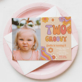 Convite Fotográfico de Dois Groovy | Groovy Birthd