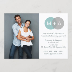 Convite Fotográfico de Festa de noivado em Círculo