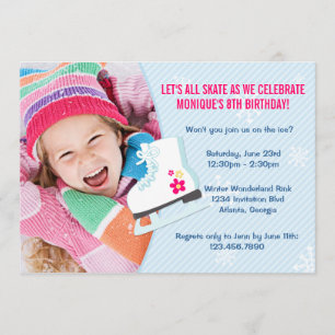 Convite Fotográfico de Partido de Patinação de Gel