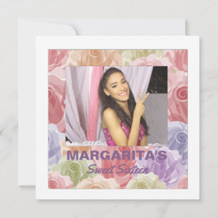 Convite Fotográfico de Rosas Pastel