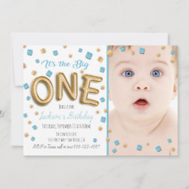 Convite Fotográfico do primeiro aniversario Gold F