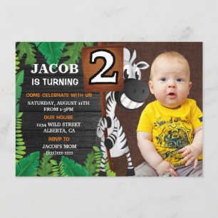 Convite Fotográfico Jungle Safari Segundo Aniversá