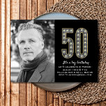 Convite Fotográfico para 50 Anos de Marquee<br><div class="desc">Este convite de aniversário industrial será o sucesso da festa para qualquer criança de 50 anos na sua vida. Saúde a 50 anos!</div>